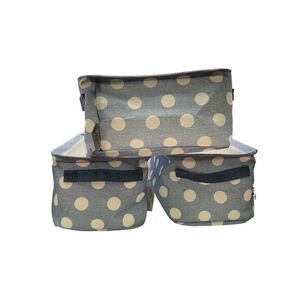 Home New Pack of‎ Three Collapsible Bins Blue With White